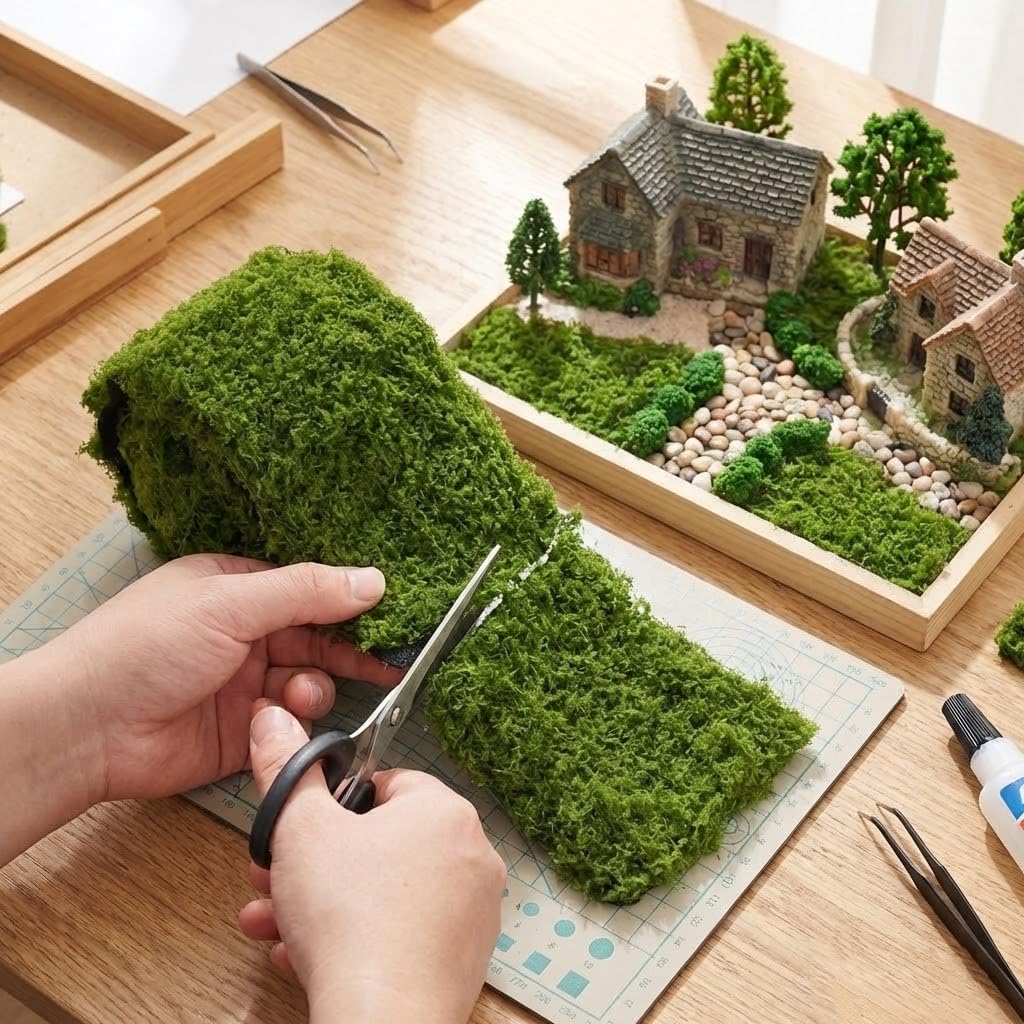 Preserved Moss Sheet - Kunstmatige mos tafelloper donkergroen nep mosmat