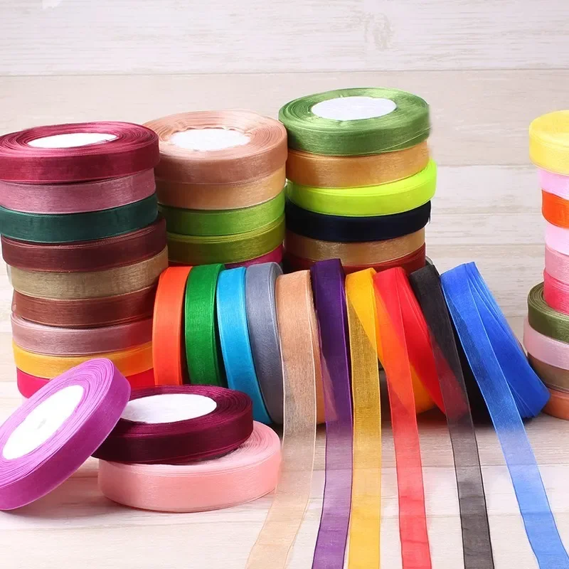 Ribbon Organza Roll - 15mm 50 yards/rol Organza linten cadeau