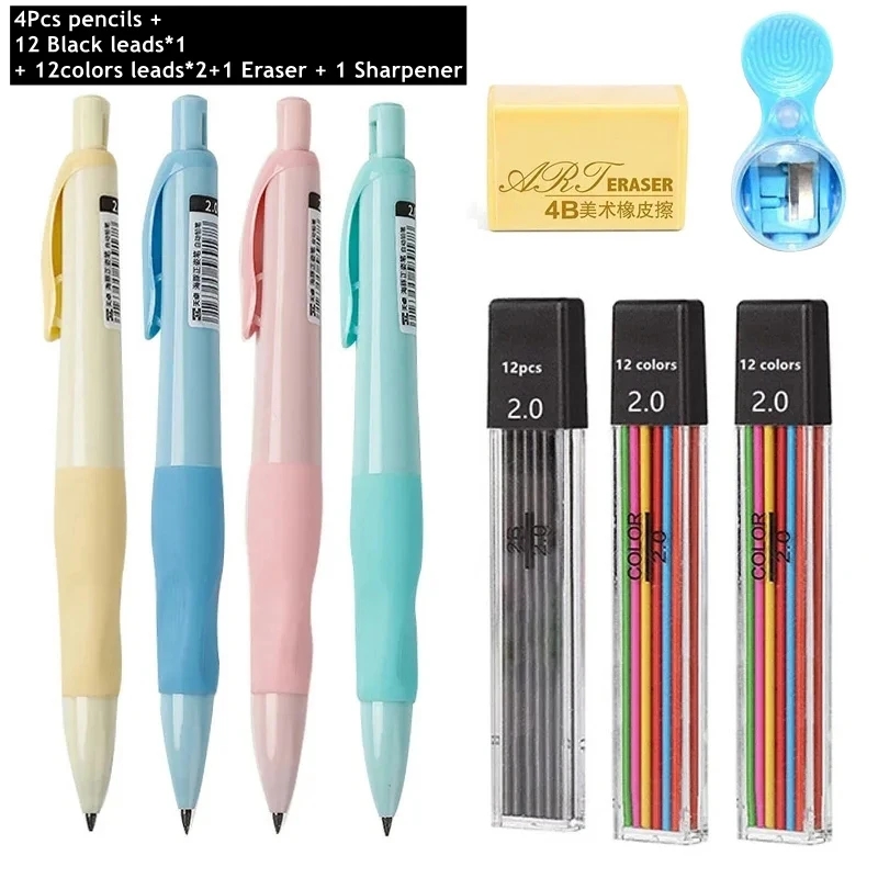 Staedtler Pencil Lumocolor - Vulpotlood Set 2.0mm HB Zwart/Kleuren Lood