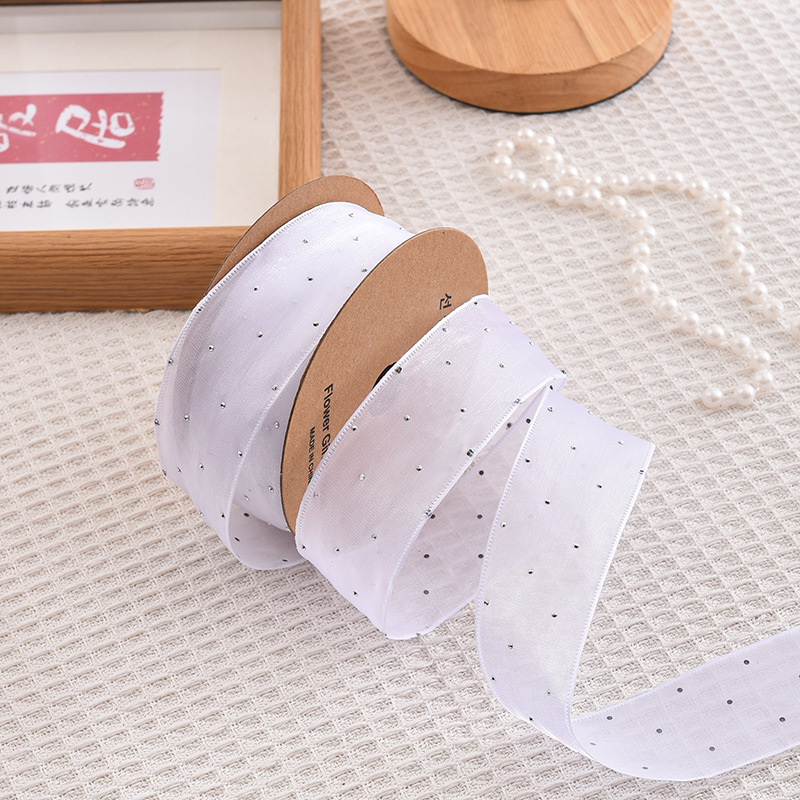 Ribbon Organza Roll - 20 Yards Roll 4 CM Steentjes