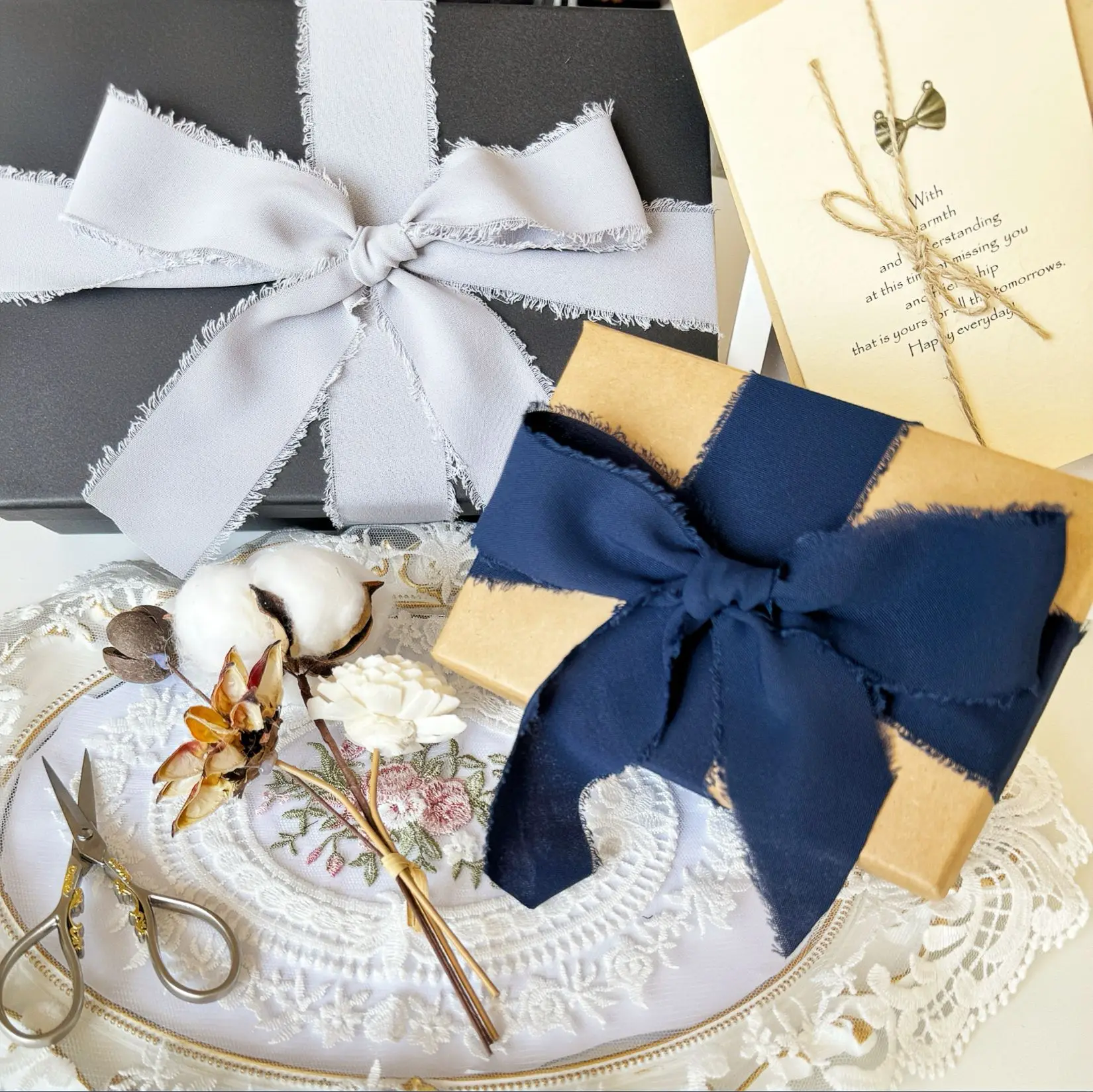 Ribbon Organza Roll - 5 m/Roll Verzwakte Zijden Lint Randen