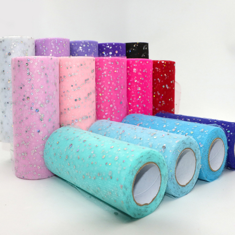 Ribbon Organza Roll - Glitter Pailletten Tule Roll 10 Yards